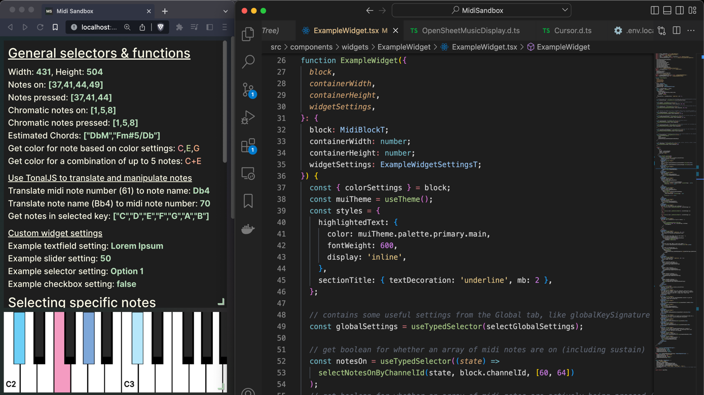 How to develop your own widgets with open source Midi Sandbox.