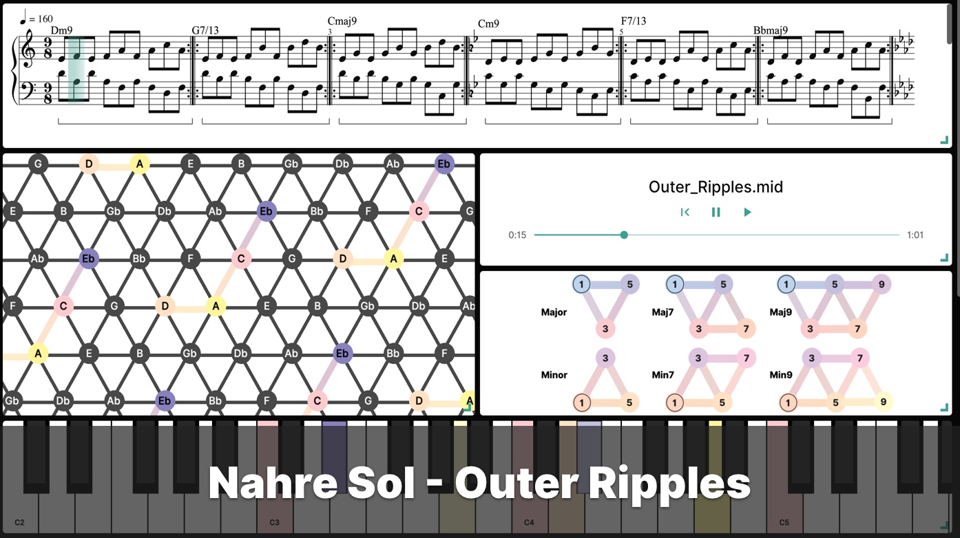 Contains sheet music for Outer Ripples by Nahre Sol.