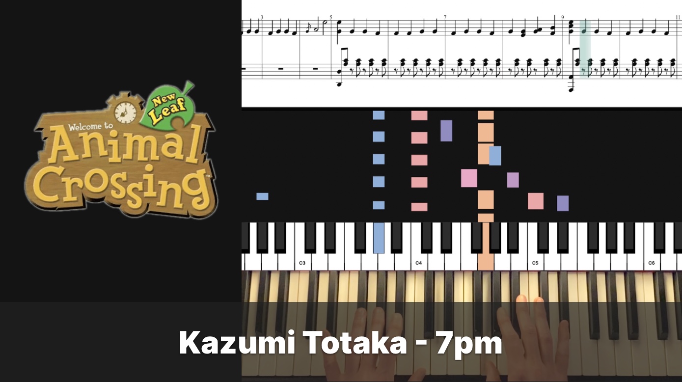 Contains sheet music for 7pm from Animal Crossing: New Leaf.